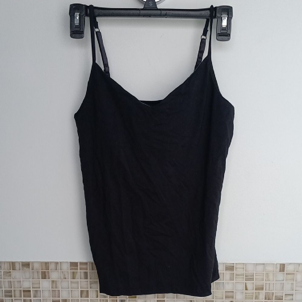 Elegant Black Women's Camisole Top Built-in Bra